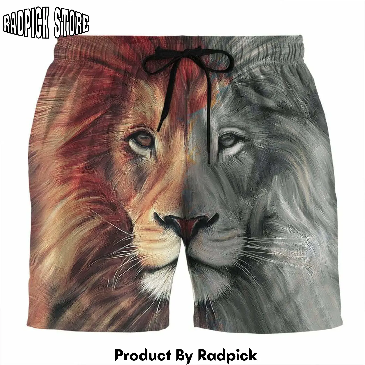 Radpick 3d lion custom summer beach shorts swim trunks rp631382